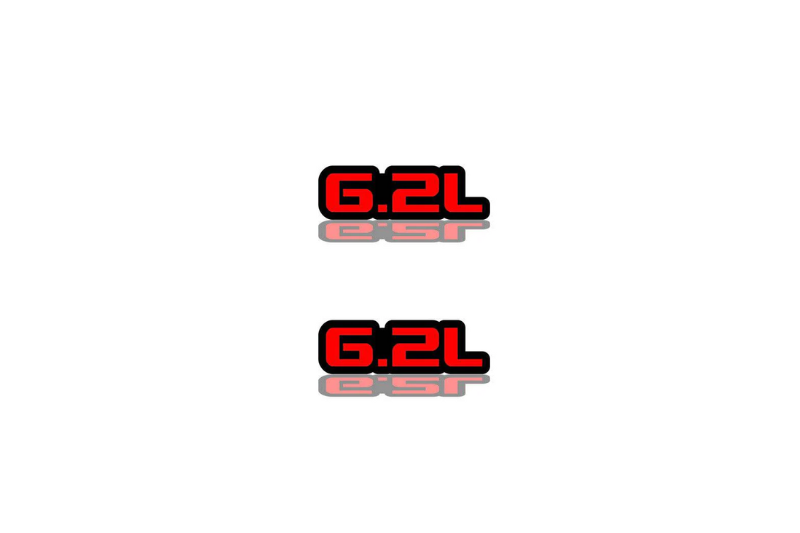 Chrysler Emblem & Badge Set - Grille and Tailgate 6.2L logo (Type 2) Chrysler emblems decoinfabric RED
