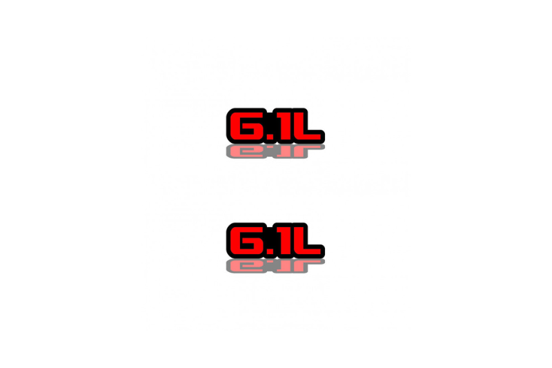 Chrysler Emblem & Badge Set - Grille and Tailgate 6.1L logo Chrysler emblems decoinfabric RED