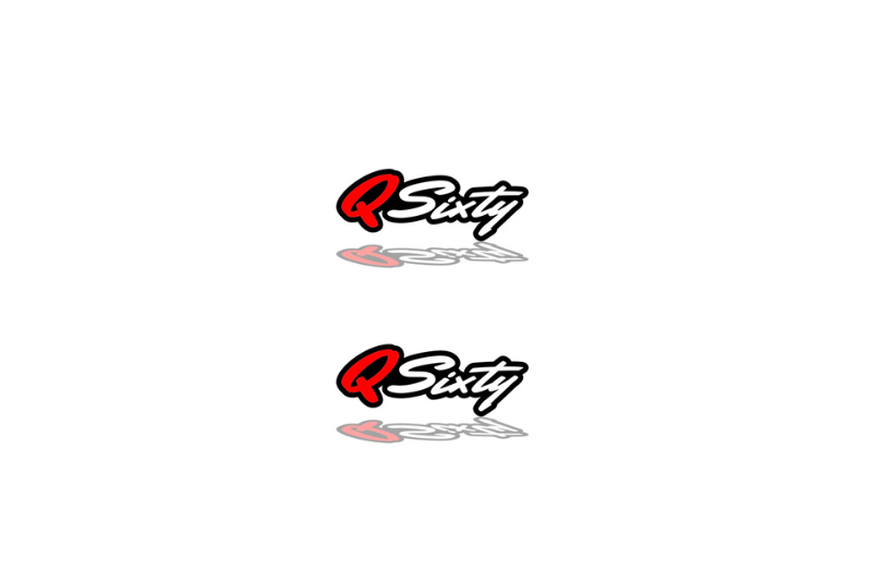 Infiniti Emblem & Badge Set - Grille and Tailgate Q60 logo Infiniti emblems decoinfabric WHITE