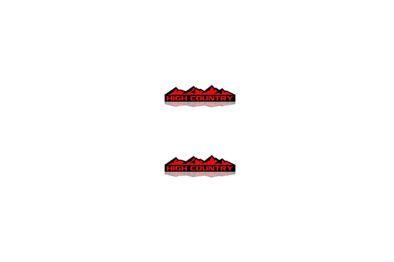GMC Emblem & Badge Set - Grille and Tailgate High Country logo (Type 2) GMC emblems decoinfabric RED