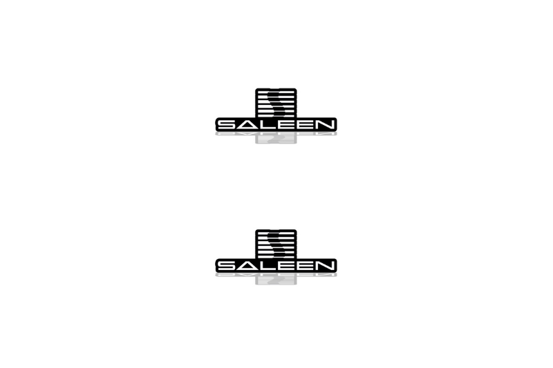 Ford Mustang Emblem & Badge Set - Grille and Tailgate Saleen logo (Type 2) Ford emblems decoinfabric BLACK
