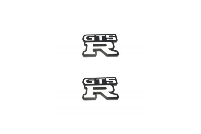 Nissan Emblem & Badge Set - Grille and Tailgate GTS-R logo Nissan emblems decoinfabric WHITE