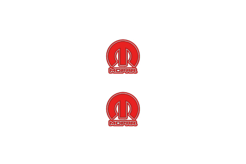 Jeep Emblem & Badge Set - Grille and Tailgate Mopar logo (Type 9) Jeep emblems decoinfabric RED