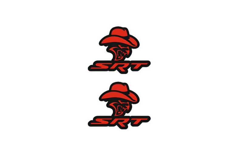 Jeep Emblem & Badge Set - Grille and Tailgate Hellcat Cowboy SRT logo Jeep emblems decoinfabric RED