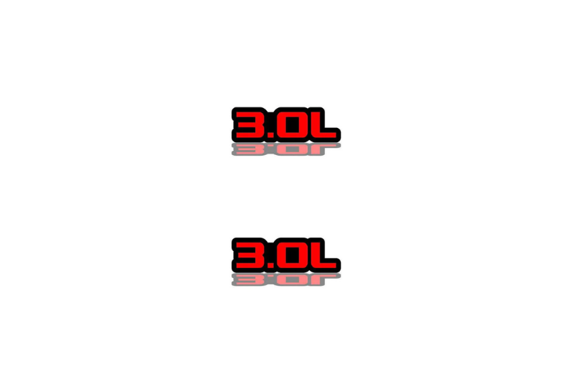 Chrysler Emblem & Badge Set - Grille and Tailgate 3.0L logo Chrysler emblems decoinfabric RED