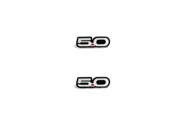 Ford Emblem & Badge Set - Grille and Tailgate 5.0 logo Ford emblems decoinfabric WHITE