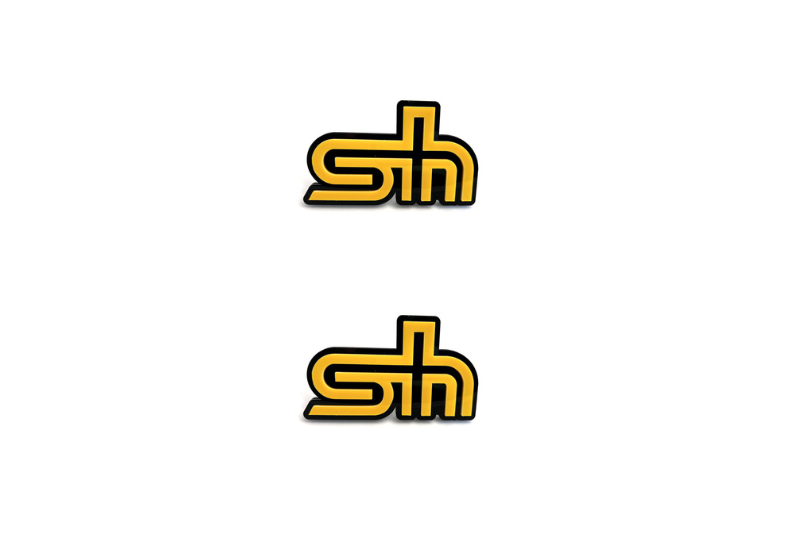 Emblem & Badge Set - Grille and Tailgate SH logo Subaru emblems decoinfabric YELLOW