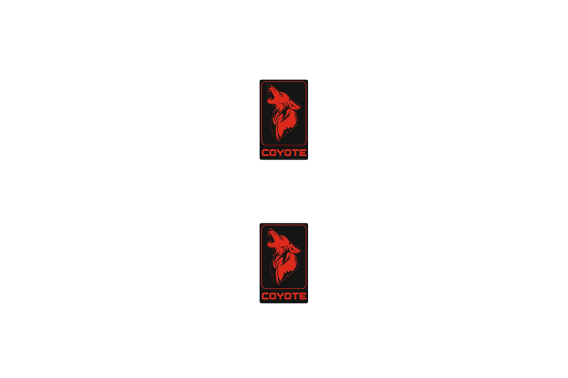 Ford Mustang Emblem & Badge Set - Grille and Tailgate Coyote logo (type 6) Ford emblems decoinfabric RED