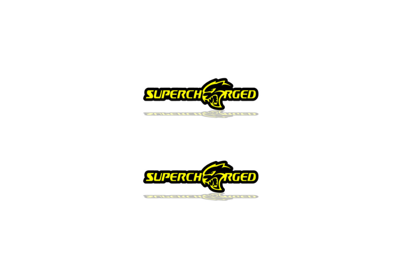 Chrysler Emblem & Badge Set - Grille and Tailgate Supercharged + Hellcat logo Chrysler emblems decoinfabric