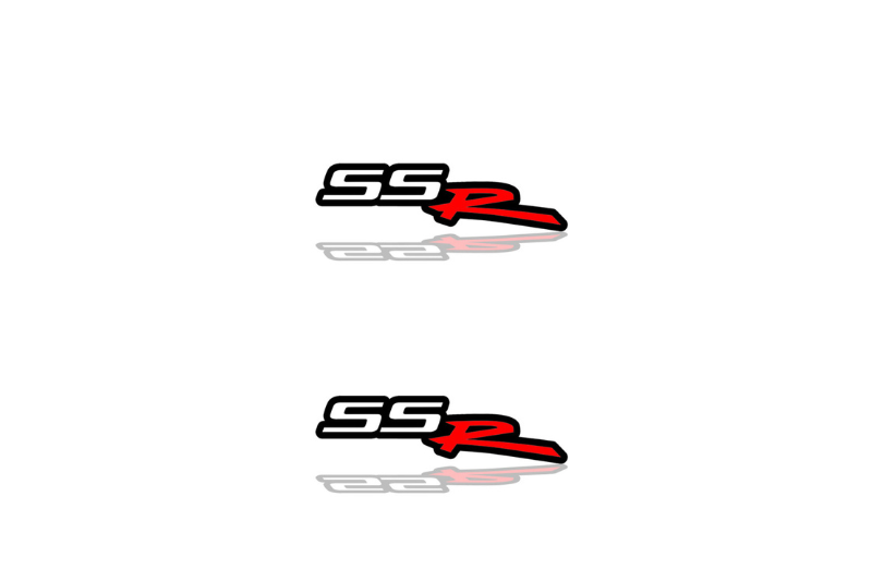 Chevrolet SSR Emblem & Badge Set - Grille and Tailgate SSR logo Chevrolet emblems decoinfabric WHITE