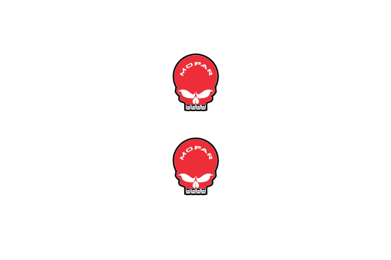 Jeep Emblem & Badge Set - Grille and Tailgate Mopar Skull logo (Type 12) Jeep emblems decoinfabric RED