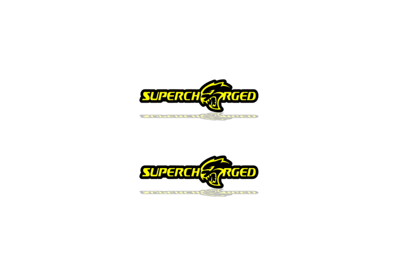 Jeep Emblem & Badge Set - Grille and Tailgate Supercharged + Hellcat logo Jeep emblems decoinfabric YELLOW