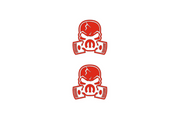Chrysler Emblem & Badge Set - Grille and Tailgate Mopar Piston Gas Mask logo Chrysler emblems decoinfabric RED