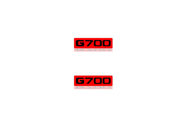 Mercedes G-Class Emblem & Badge Set - Grille and Tailgate G700 logo (Type 2) Mercedes emblems decoinfabric RED