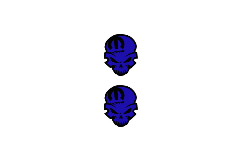 Chrysler Emblem & Badge Set - Grille and Tailgate Mopar Skull logo (Type 8) Chrysler emblems decoinfabric BLUE
