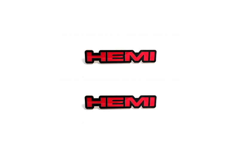 Jeep Emblem & Badge Set - Grille and Tailgate Hemi logo Jeep emblems decoinfabric RED