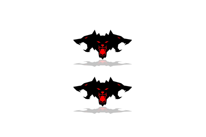 Tesla Cybertruck Emblem & Badge Set - Grille and Tailgate Cyberbeast logo Tesla emblems decoinfabric BLACK