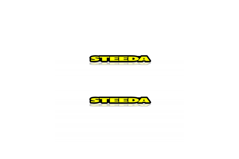 Ford Emblem & Badge Set - Grille and Tailgate Steeda logo Ford emblems decoinfabric YELLOW
