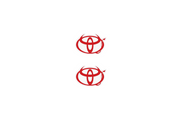 Toyota Emblem & Badge Set - Grille and Tailgate Evil TRD logo Toyota emblems decoinfabric RED