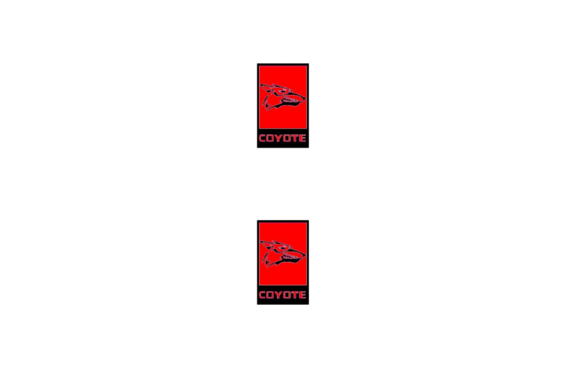 Ford Mustang Emblem & Badge Set - Grille and Tailgate Coyote logo (type 12) Ford emblems decoinfabric RED