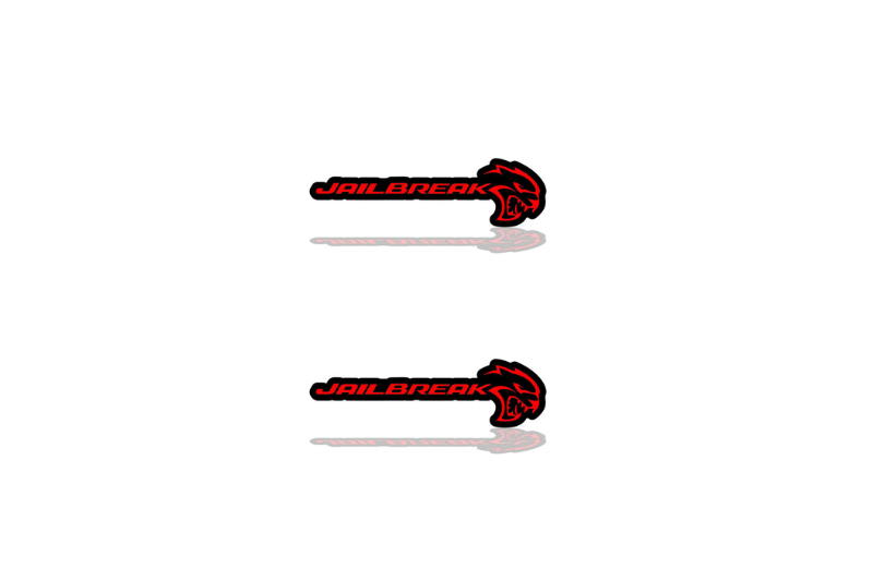 Dodge Emblem & Badge Set - Grille and Tailgate Jailbreak Hellcat logo Dodge emblems decoinfabric RED