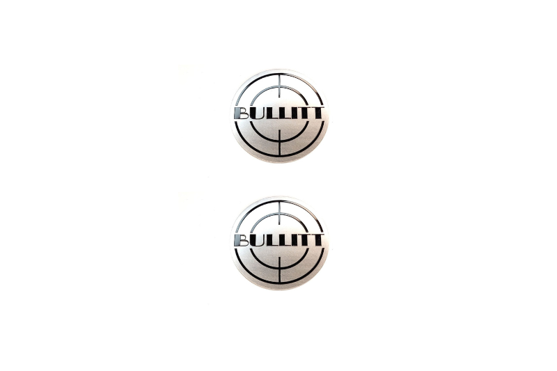 Ford Mustang Stainless Steel Emblem & Badge Set - Grille and Tailgate Bullitt logo Ford emblems decoinfabric BLACK