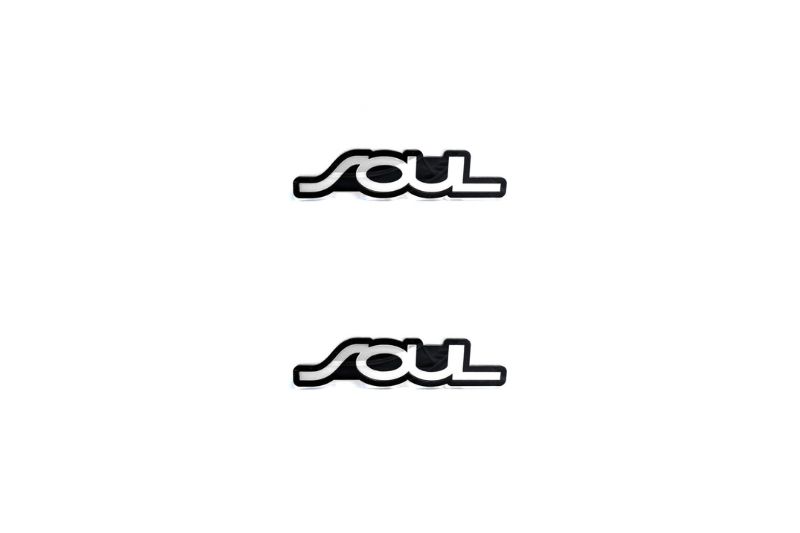 KIA Emblem & Badge Set - Grille and Tailgate Soul logo KIA emblems decoinfabric WHITE