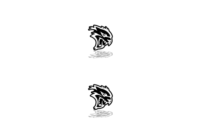 Chrysler Emblem & Badge Set - Grille and Tailgate Hellcat logo (Type 2) Chrysler emblems decoinfabric WHITE