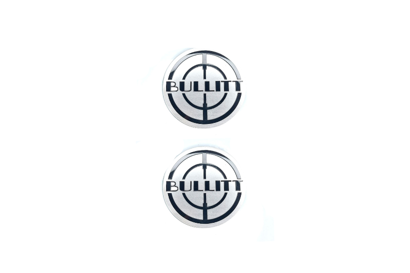 Ford Mustang Stainless Steel Emblem & Badge Set - Grille and Tailgate Bullitt logo (Type 2) Ford emblems decoinfabric BLACK