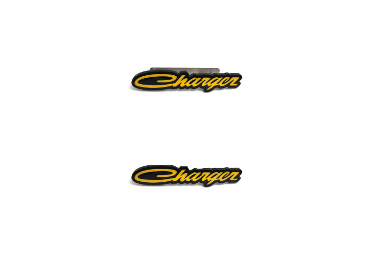 Dodge Emblem & Badge Set - Grille and Tailgate Dodge Charger old logo Dodge emblems decoinfabric YELLOW