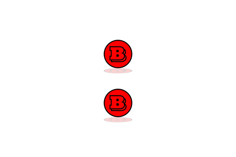 Mercedes G-Class Emblem & Badge Set - Grille and Tailgate Brabus logo (Type 3) Mercedes emblems decoinfabric RED