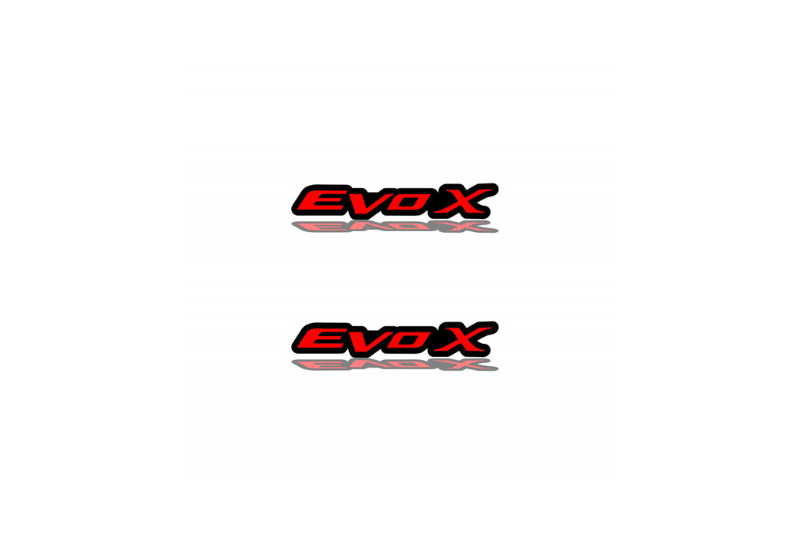 Mitsubishi Emblem & Badge Set - Grille and Tailgate EvoX logo Mitsubishi emblems decoinfabric RED