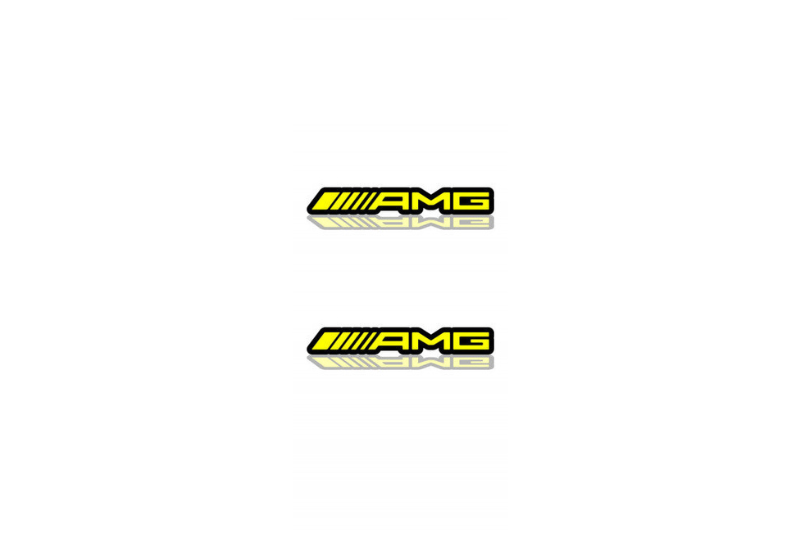 Mercedes G-Class Emblem & Badge Set - Grille and Tailgate AMG logo Mercedes emblems decoinfabric YELLOW