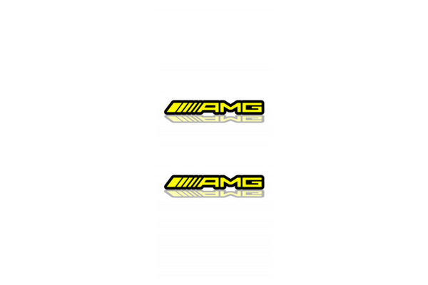 Mercedes G-Class Emblem & Badge Set - Grille and Tailgate AMG logo Mercedes emblems decoinfabric YELLOW