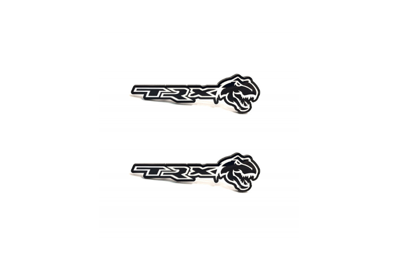Dodge Emblem & Badge Set - Grille and Tailgate TRX + Tirex logo (Type 2) Dodge emblems decoinfabric WHITE