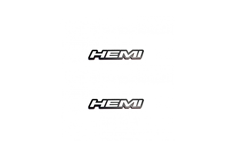 Jeep Emblem & Badge Set - Grille and Tailgate Hemi logo (Type 2) Jeep emblems decoinfabric WHITE