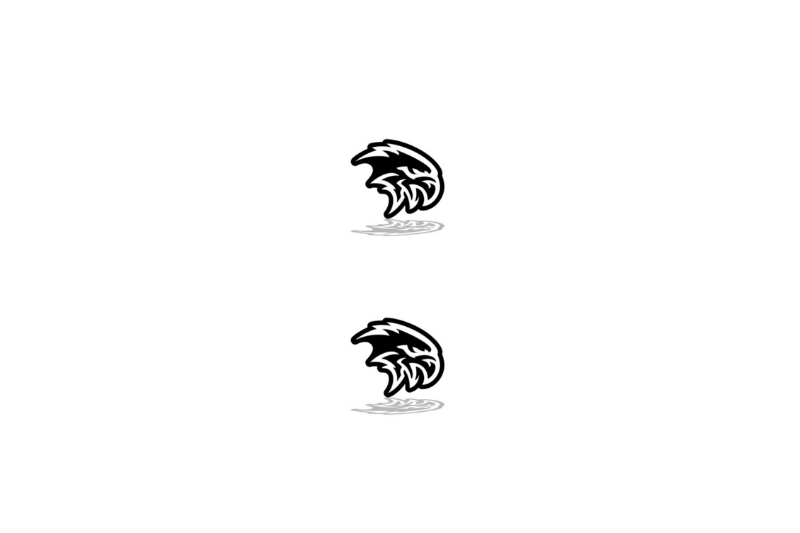 Jeep Emblem & Badge Set - Grille and Tailgate Hellhawk logo (Type 2) Jeep emblems decoinfabric WHITE