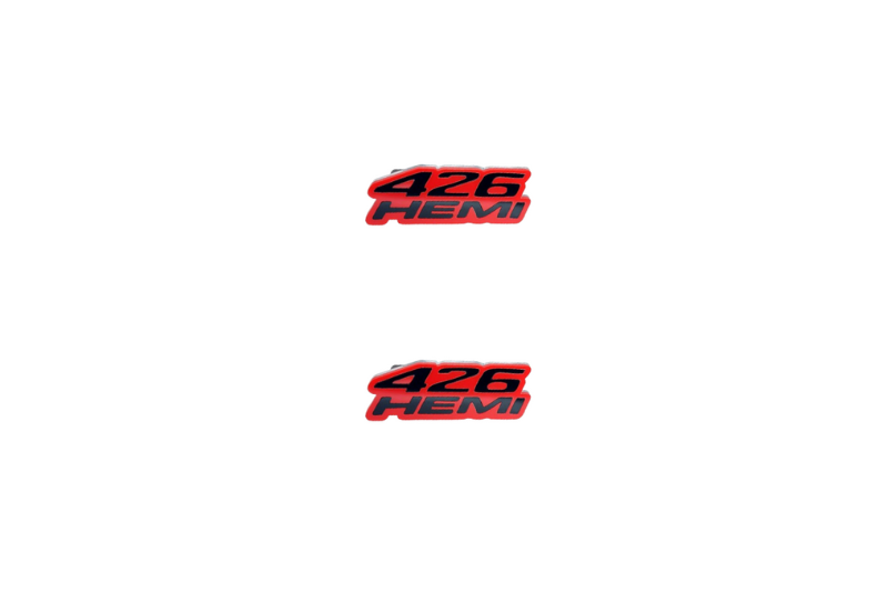 Chrysler Emblem & Badge Set - Grille and Tailgate 426HEMI logo (Type 2) Chrysler emblems decoinfabric RED
