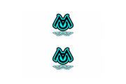 Dodge Emblem & Badge Set - Grille and Tailgate Mopar logo (Type 6) Dodge emblems decoinfabric LIGHT BLUE