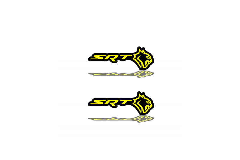 Chrysler Emblem & Badge Set - Grille and Tailgate SRT Hellcat logo (Type 2) Chrysler emblems decoinfabric YELLOW