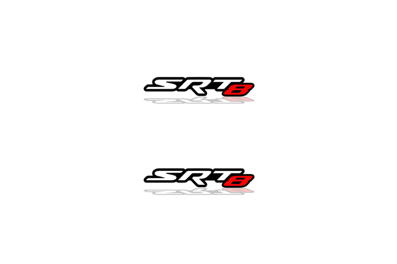 Dodge Emblem & Badge Set - Grille and Tailgate SRT8 logo (Type 2) Dodge emblems decoinfabric WHITE