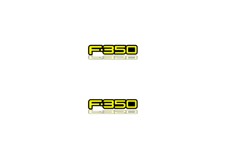 Ford Emblem & Badge Set - Grille and Tailgate F-350 logo Ford emblems decoinfabric YELLOW