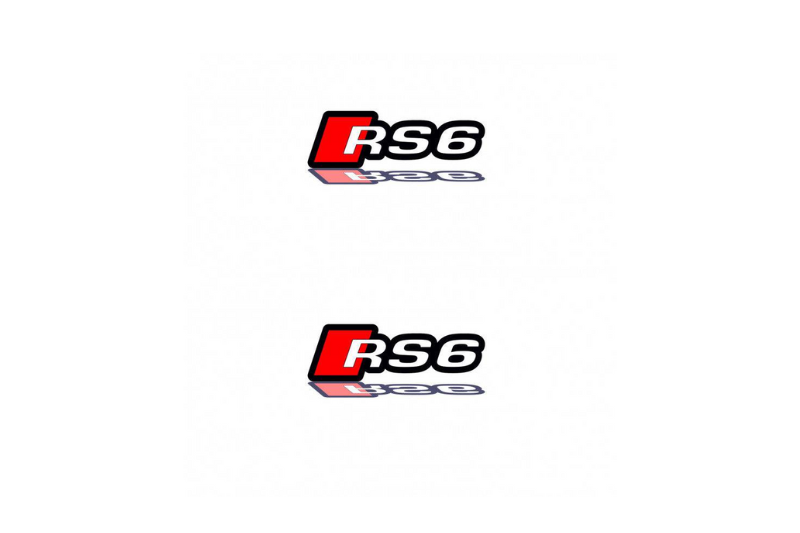 Audi Emblem & Badge Set - Grille and Tailgate RS6 logo Audi emblems decoinfabric WHITE