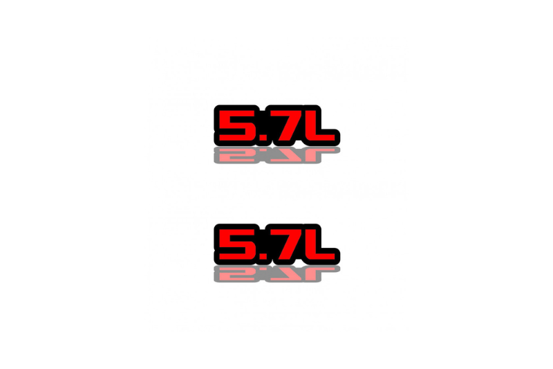 Jeep Emblem & Badge Set - Grille and Tailgate 5.7L logo Jeep emblems decoinfabric RED