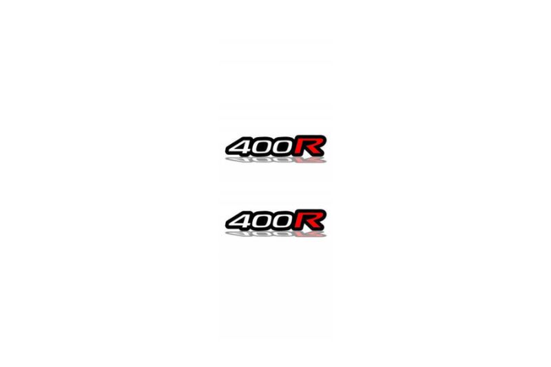 Nissan Emblem & Badge Set - Grille and Tailgate 400R logo Nissan emblems decoinfabric WHITE