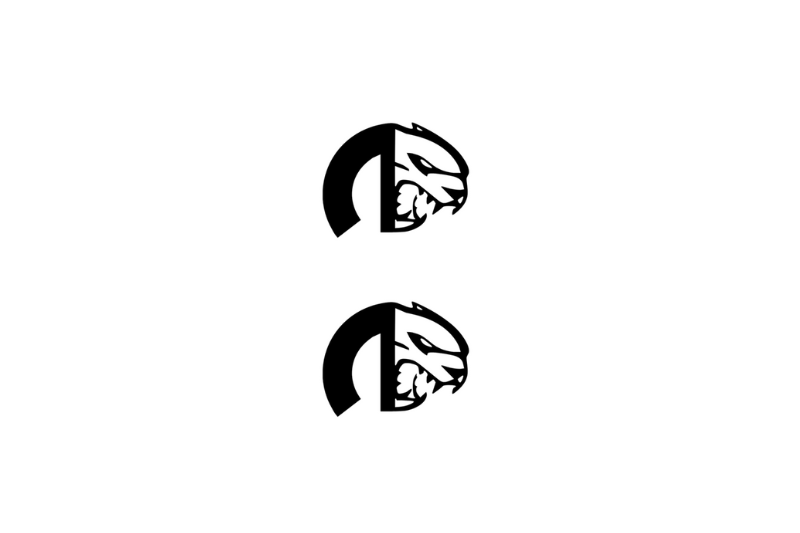 Jeep Emblem & Badge Set - Grille and Tailgate Mopar Hellcat logo Jeep emblems decoinfabric BLACK