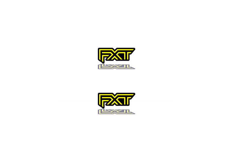 Emblem & Badge Set - Grille and Tailgate FXT logo Subaru emblems decoinfabric YELLOW