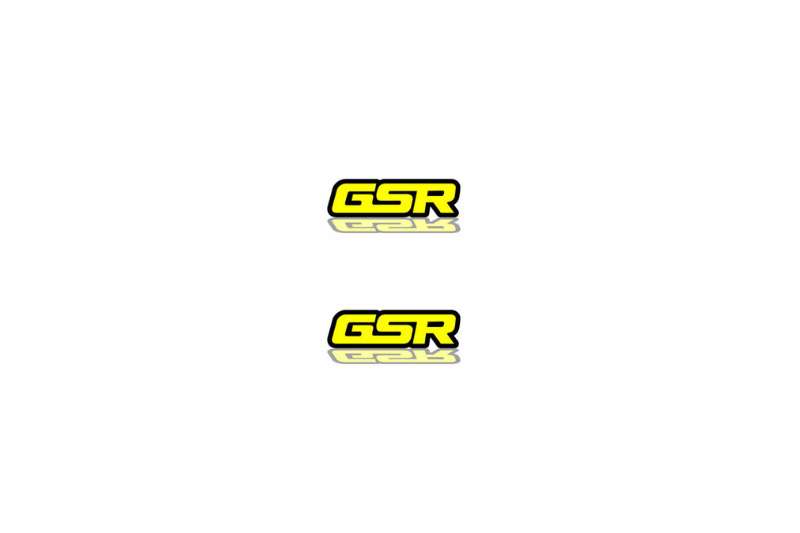 Mitsubishi Emblem & Badge Set - Grille and Tailgate GSR logo Mitsubishi emblems decoinfabric YELLOW