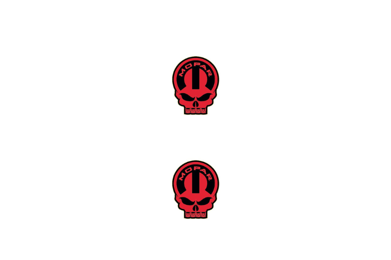 Chrysler Emblem & Badge Set - Grille and Tailgate Mopar Skull logo (Type 12) Chrysler emblems decoinfabric RED