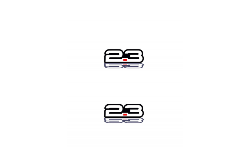Ford Emblem & Badge Set - Grille and Tailgate 2.3 logo Ford emblems decoinfabric WHITE
